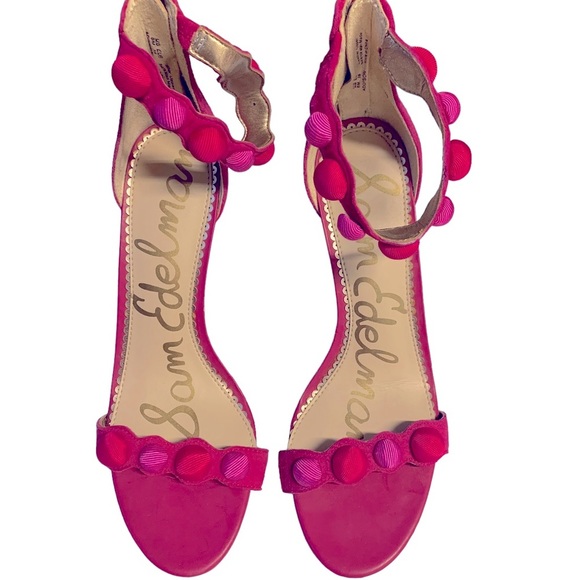 Sam Edelman Shoes - SAM EDELMAN SUEDE OPEN TOE ANKLE STRAP HEELS